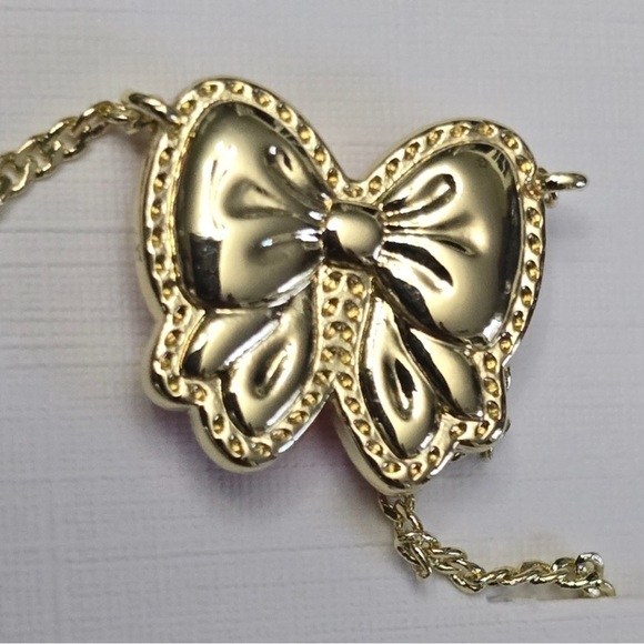 Kendra Scott Gold-Tone Light Pink Haley Bow Short Pendant Necklace NWT - Picture 5 of 9